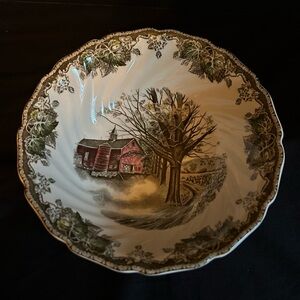 Johnson Bros Friendly Village Autumn Mists Round Serving Vegetable Bowl 8 1/2”